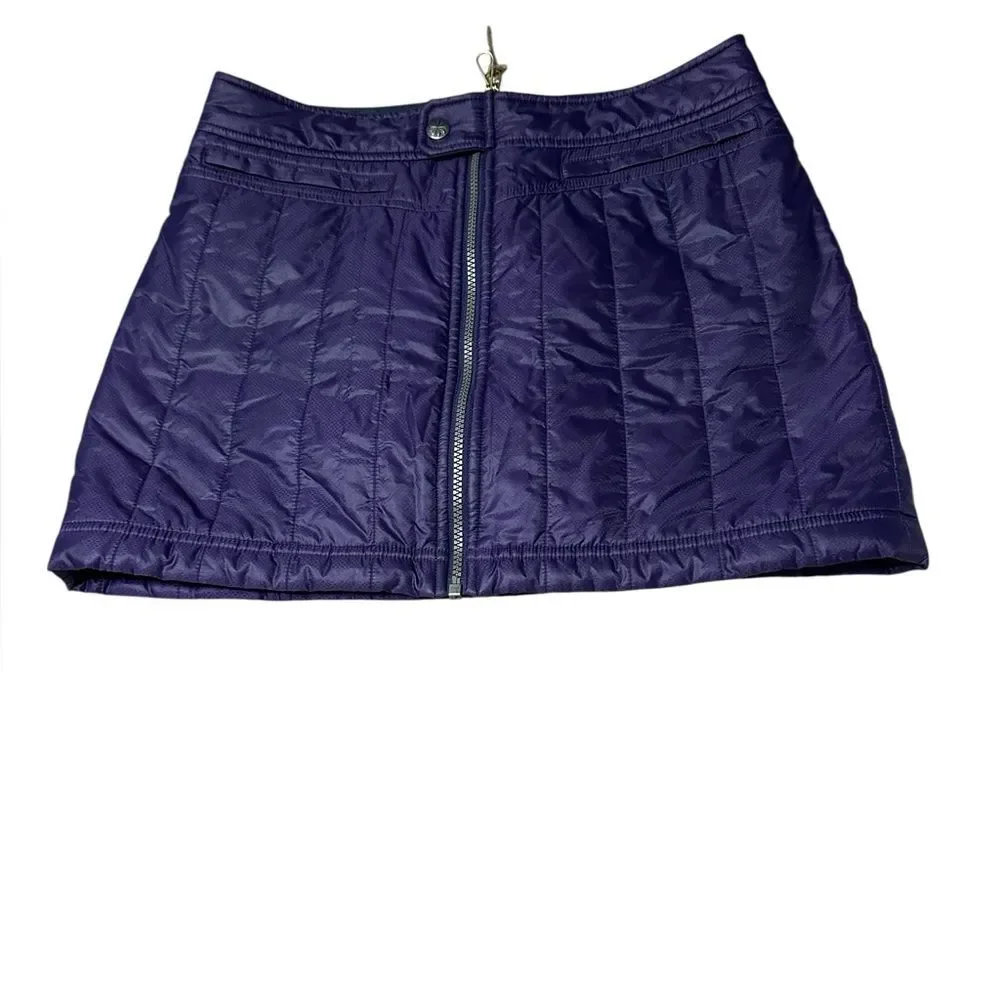 Athleta Insulated Quilted Mini Skirt Women’s Size 8 Purple Zip Front Active